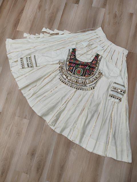 NAVRATRI LW 7145 Roman White Indian lehenga choli wholesale supplier